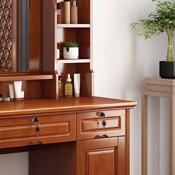 Traditional Make-up Vanity Home Rectangle Dressing Table with Mirror