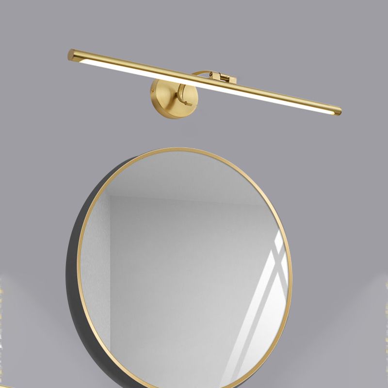 Modern Minimalist Brass Farmhouse Wall Lighting Fixtures above Mirror for Bathroom