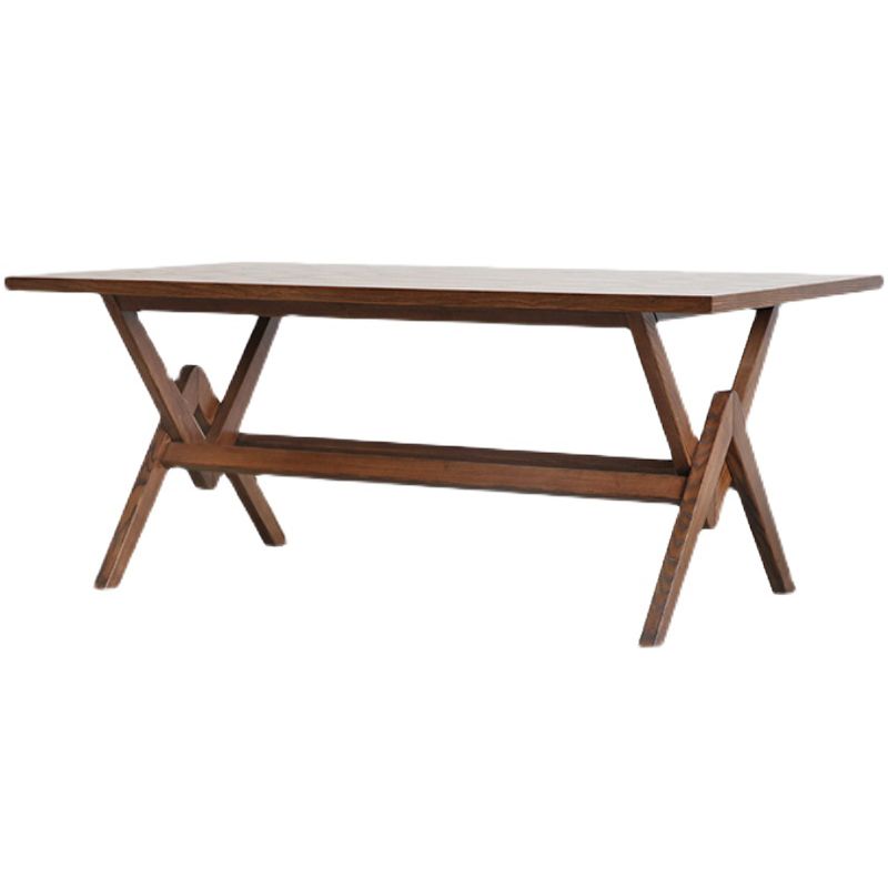 Rectangle Pine Wood Table with Trestle Base Modern Dining Table for Restaurant
