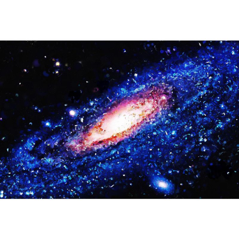 Space Milky Way Mural Wallpaper Contemporary Non-Woven Cloth Wall Art in Dark Color