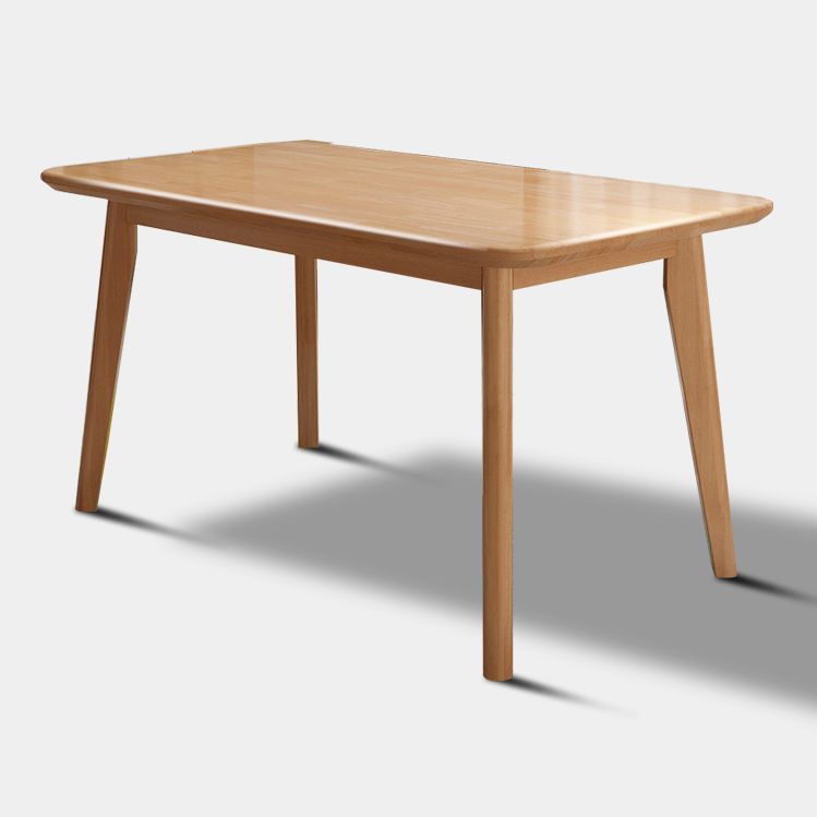 Rectangle Solid Wood Brown Tone Dining Table Simplicity 4 Legs Table for Dining Room