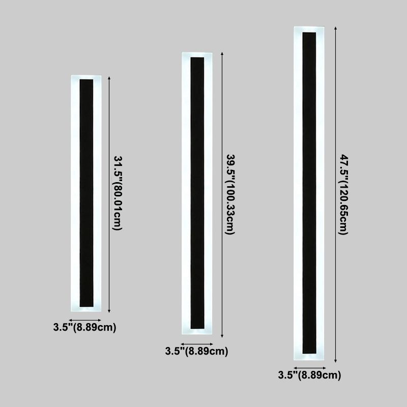 Atmosfera a 1 leggera sfumatura a sfumatura lineare esterna appuncita impermeabile moderna illuminazione a parete in metallo in nero