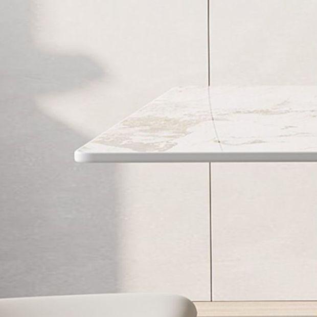 Sintered Stone Dining Table Modern Gold Furniture with Pedestal Steel Base