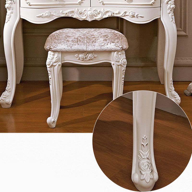 Victorian Solid Wood Vanity Dressing Table 4 Drawer Makeup Vanity Desk