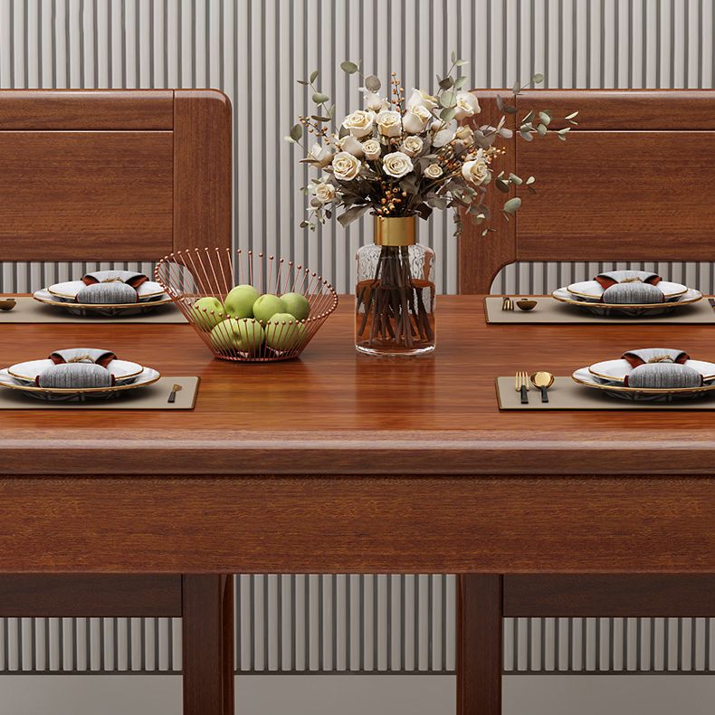 Solid Wood Mid-Century Modern Table Wood Top Table for Dining Room