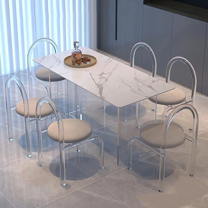 Modern 1/7 Pieces Dining Set Rectangle Stone Dining Table for Dining Room
