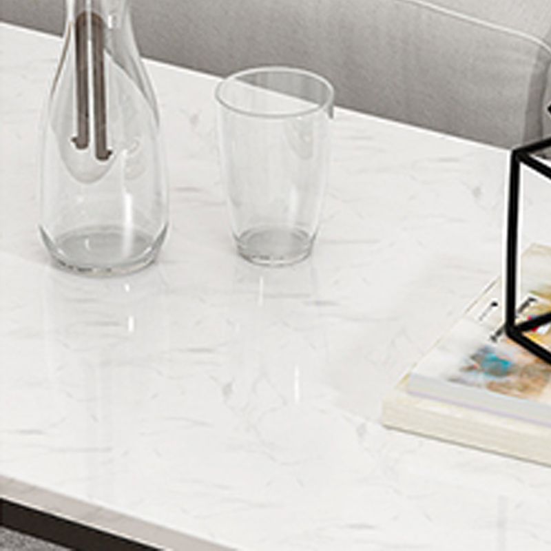 Stone Rectangular Coffee Table and Frame Coffee Table Glam Style