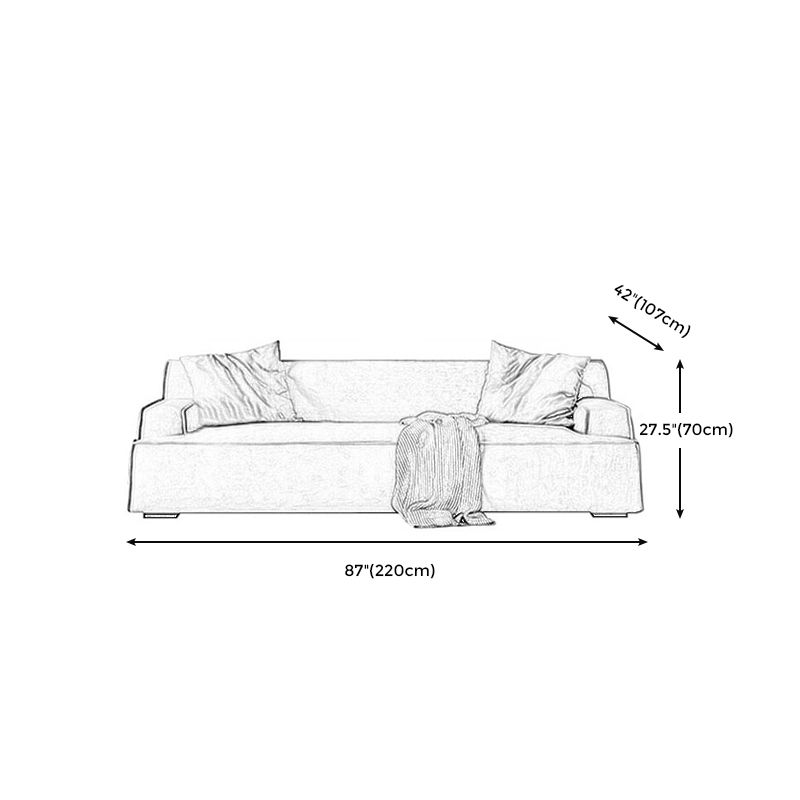 Stationary Stain Resistant Living Room Square Arm Standard Sofa