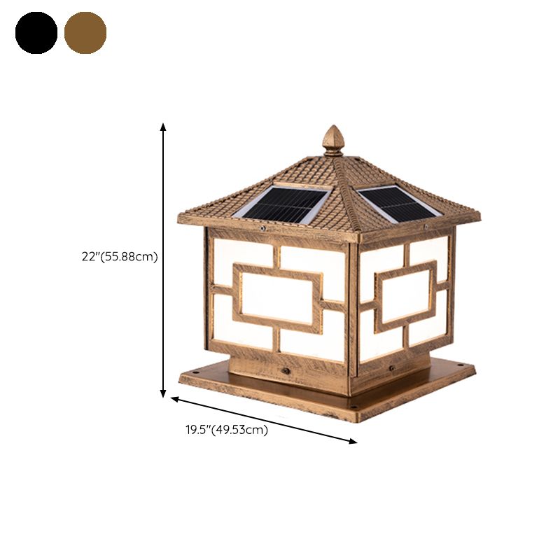 Modern Pillar Lighting Fixture Minimalist LED Solar Lamp for Backyard