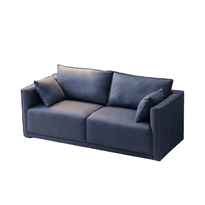 Solid Wood Square Arm Sofa with Cushions Back for Living Room