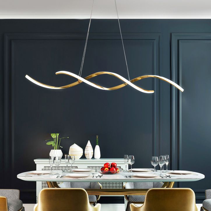 Stile moderno a forma lineare isola luci metal 2 illuminazione dell'isola