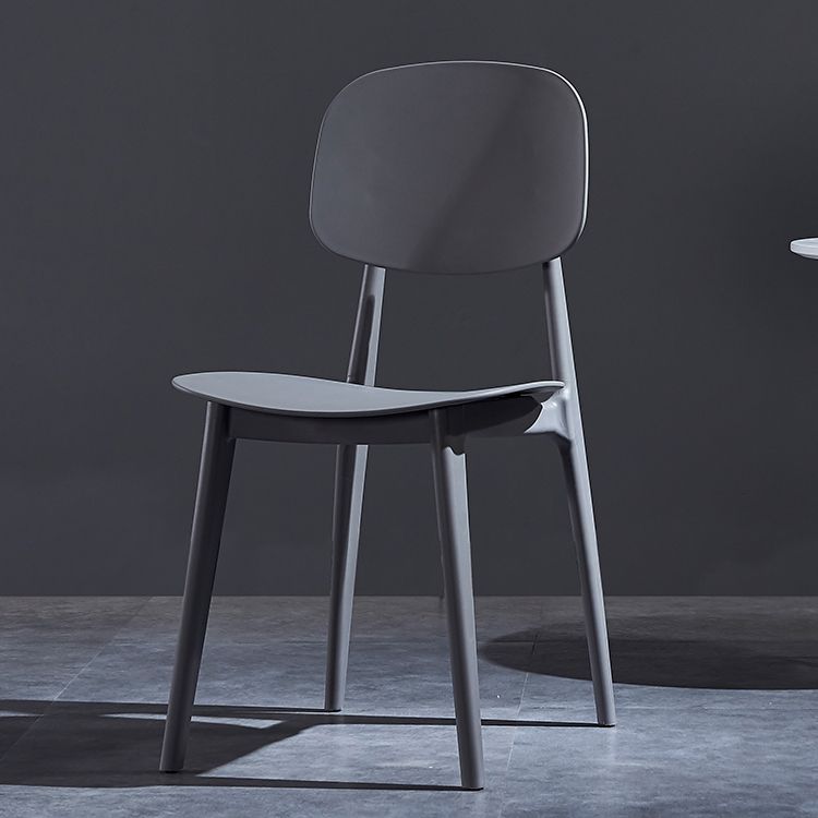 Minimalist Style Open Back Dining Side Chairs Plastic Dining Armless Chairs for Home