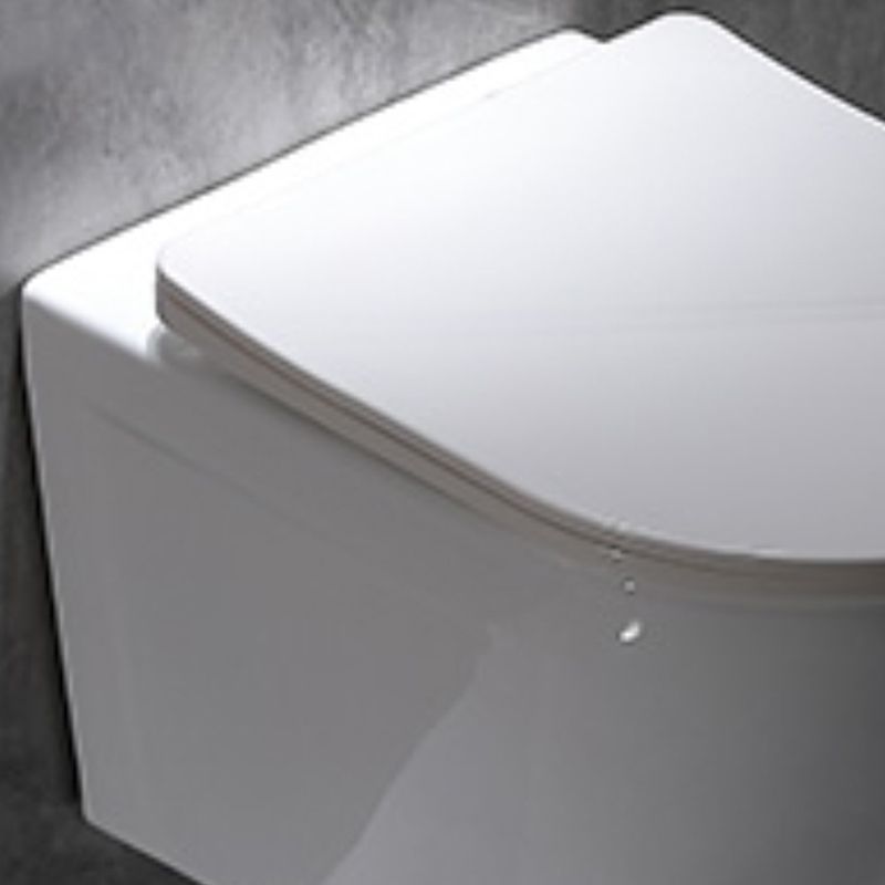 Modern Wall Mounted Flush Toilet White Toilet Bowl with Seat for Washroom
