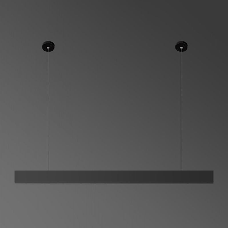 Modern Aluminum Island Light Fixture Rectangle 1-Head Restaurant LED Hanging Pendant Lamp