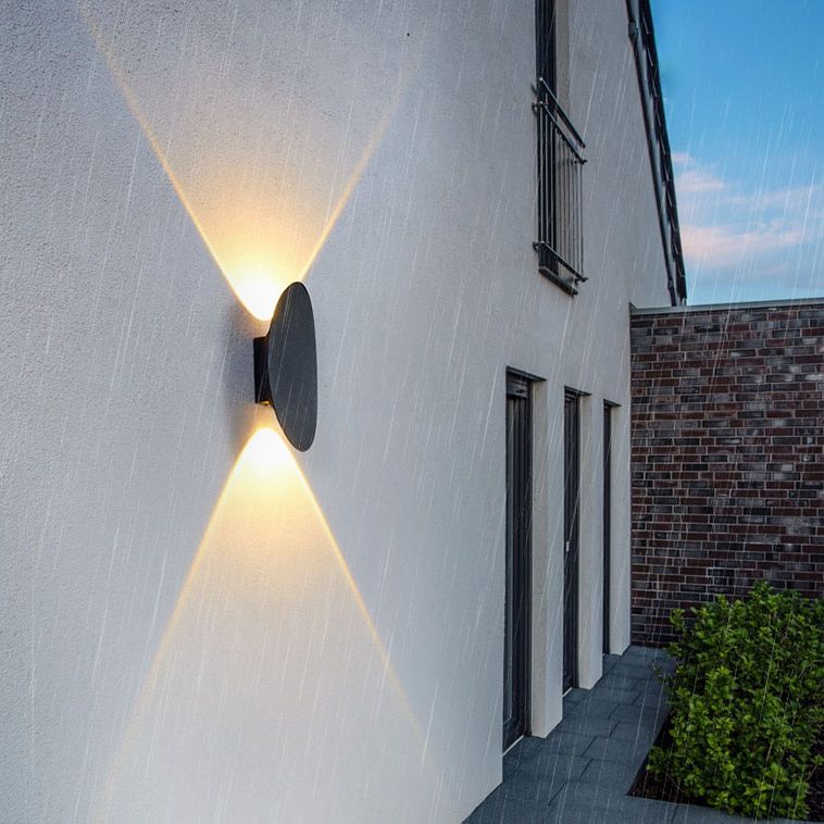Oval 2-Light LED Wall Lamp in Modern Simplicity Aluminium Waterproof Spotlight for Exterior Spaces