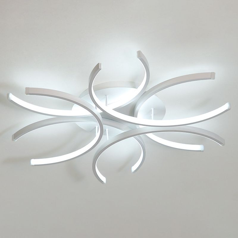 Weiße lineare LED Deckenleuchte in moderner Concise Style Aluminium Indoor Flush Mount für Wohnzimmer