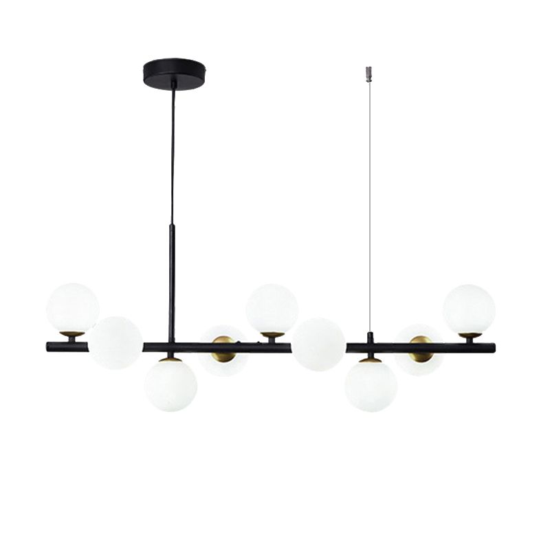 Ball Shape Glass Island Chandelier Modern Style Multi Lights Island Ceiling Light