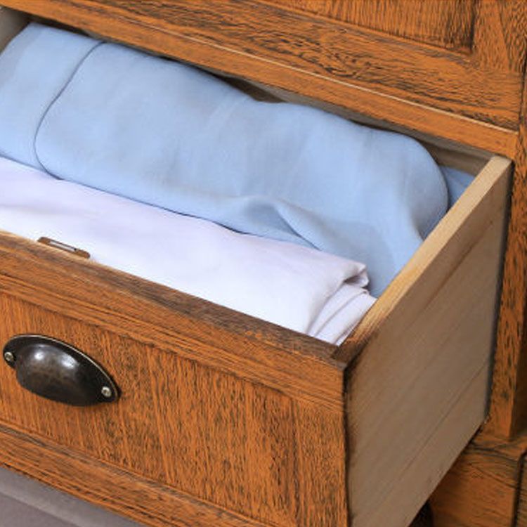 12" W Vintage Vertical Storage Chest Bedroom Solid Wood Lingerie Chest with Drawers