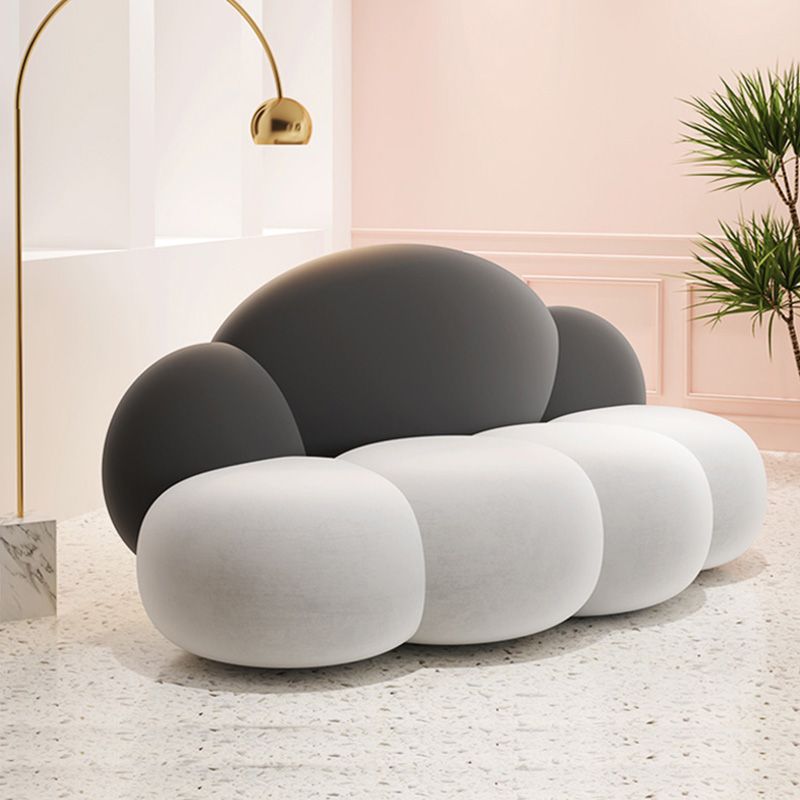 Armless Cushions Seating Standard Sofa in white for Bonus Room