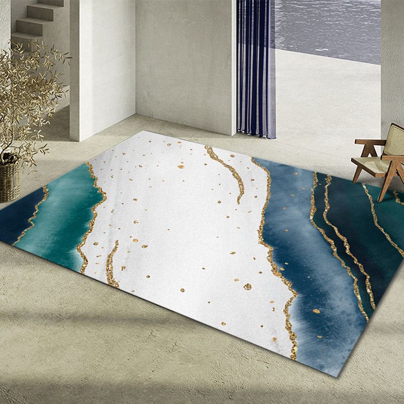 Tapis graphique en vert foncé Rapis graphique Polyester Tapis résistant aux taches pour la décoration intérieure