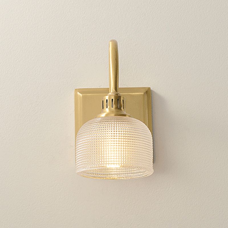 Glass Round Mirror Wall Lights Modern Multi Lights Mirror Wall Light Fixture in Brass