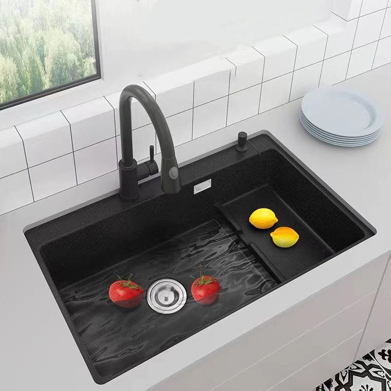 Quartz Kitchen Sink Rectangular Kitchen Sink with Drain Assembly