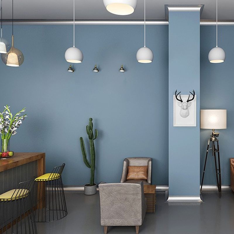 Stick On Nordic Plain Wallpaper Grey-Blue Easy Peel Off Wall Covering in Grey-Blue