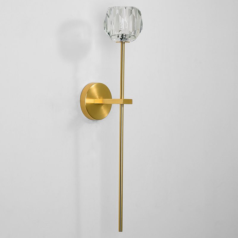 Mid-Century Armed Wall Lighting Ideas 1 Light Wall Sconces with Crystal Shade