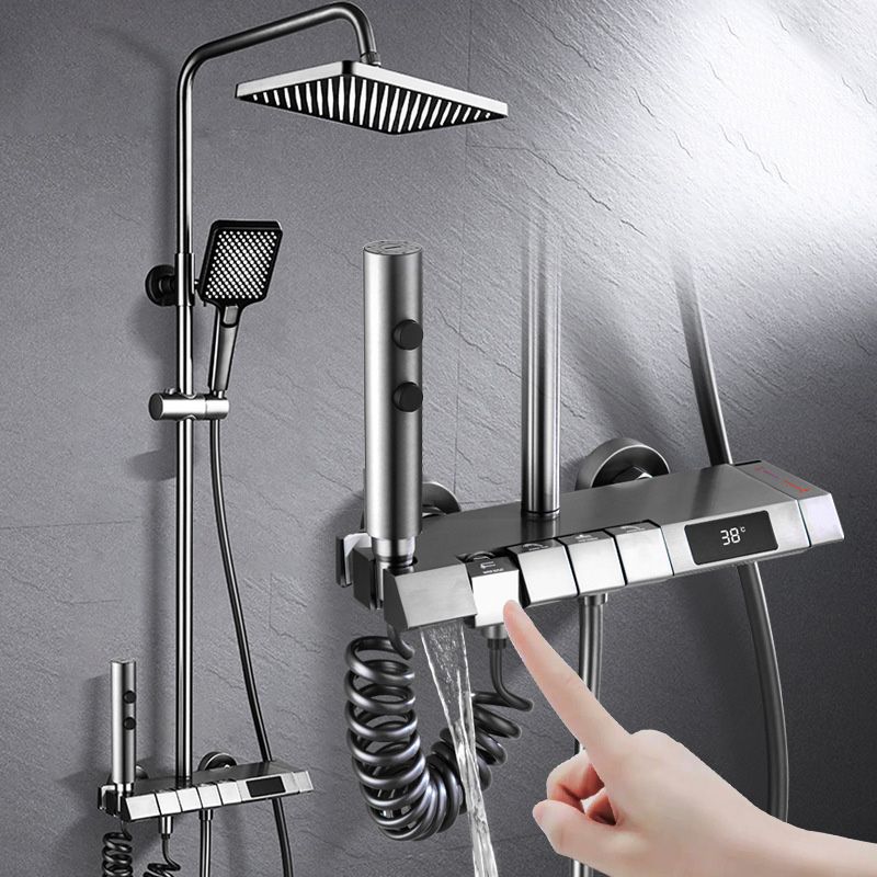 Adjustable Spray Pattern Shower Combo Stainless Steel Shower Faucet Arm Shower Head
