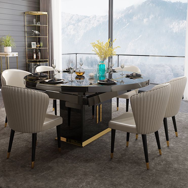 Contemporary Style Leather Chair Armless Parsons Chair with Wooden Legs for Dining Room