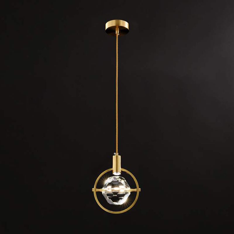Moderner minimalistischer Stil Globe Einzelanhänger Kristall 1 Licht Anhänger Licht für Esszimmer