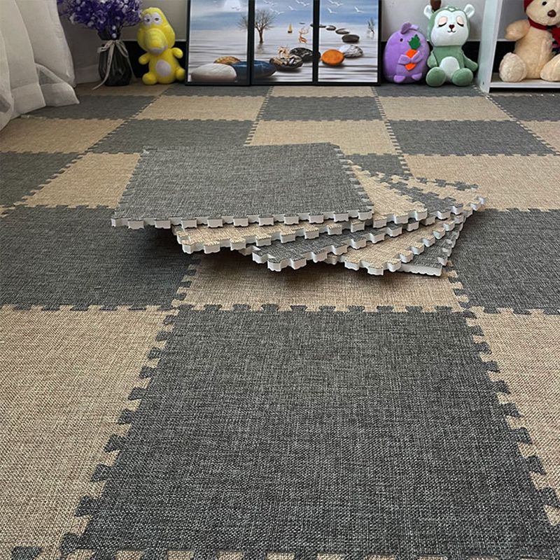 Interlocking Carpet Tiles Foam Solid Color Indoor Carpet Tiles