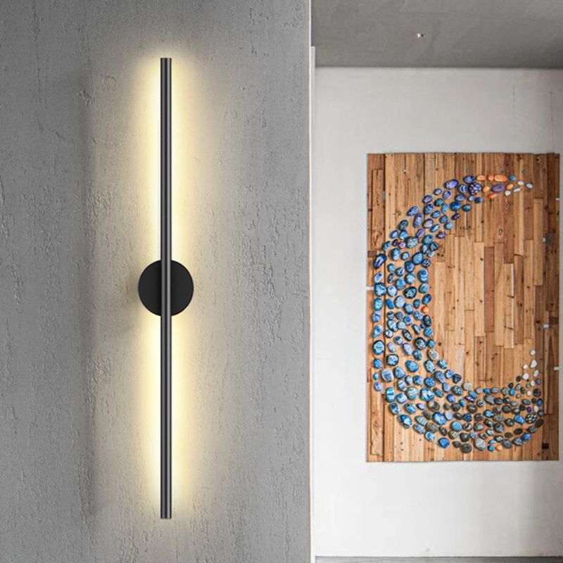 Sombra lineal matones de metal mate estilo moderno 2 luces luz montada en la pared