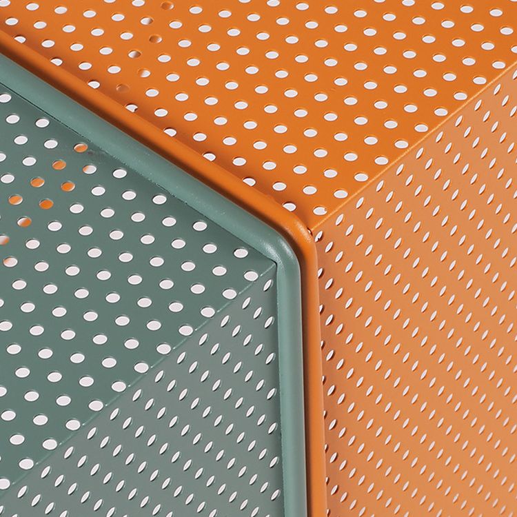 Mid-Century Modern Square Coffee Table with Iron Top and Iron Base