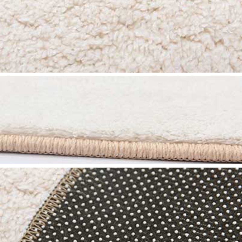 White Tone Random Lines Rug Polyester Carpet Minimalist Anti-Slip Backing Indoor Rug for Living Room