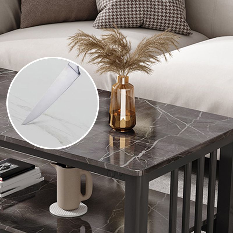 Slate 4 Legs Coffee Table Rectangle Single Coffee Table with Shelf