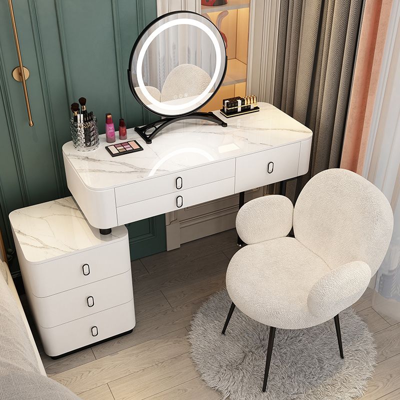 Solid Wood Makeup Counter Adjustable Mirror Vanity Dressing Table with Drawer