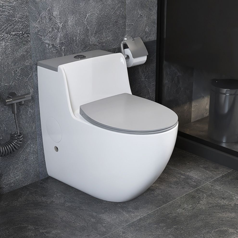 Modern Elongated Toilet Bowl Siphon Jet Flush Toilet with Seat