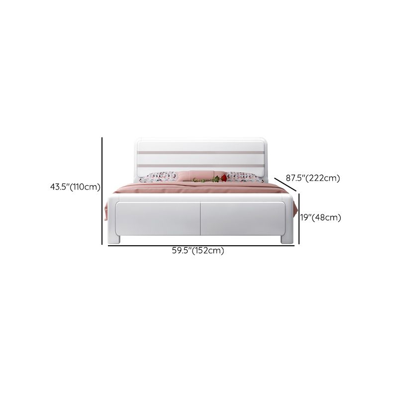 Contemporary Wood Standard Bed, Panel Rectangular Headboard Bed Frame