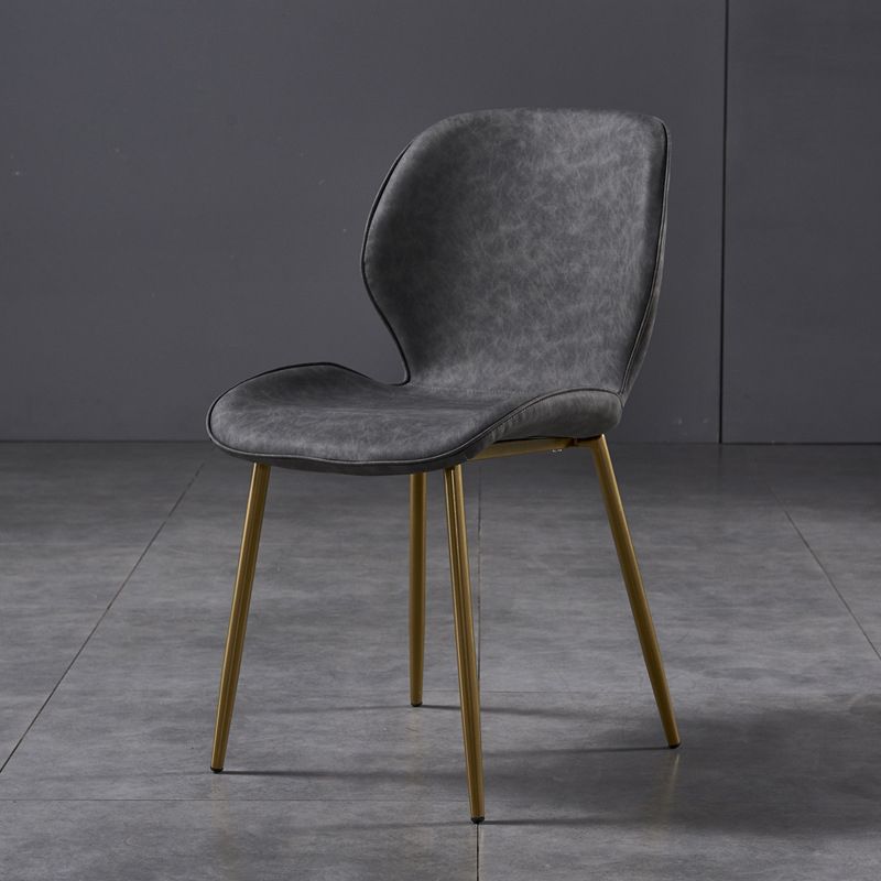 Silla de comedor de cocina Glam escandinavo de metal Silla lateral con respaldo de orejas