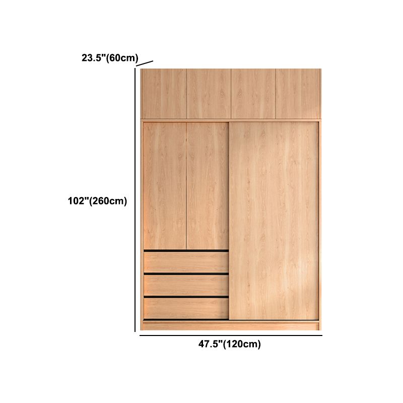 Engineered Wood Wardrobe Armoire with Drawer Contemporary Wardrobe Closet