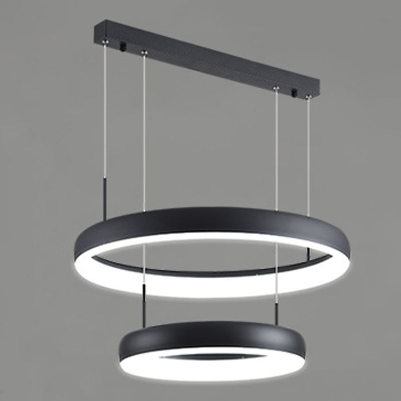 Circular Hanging Pendant Lights Modern Style Metal Chandelier Light Fixture