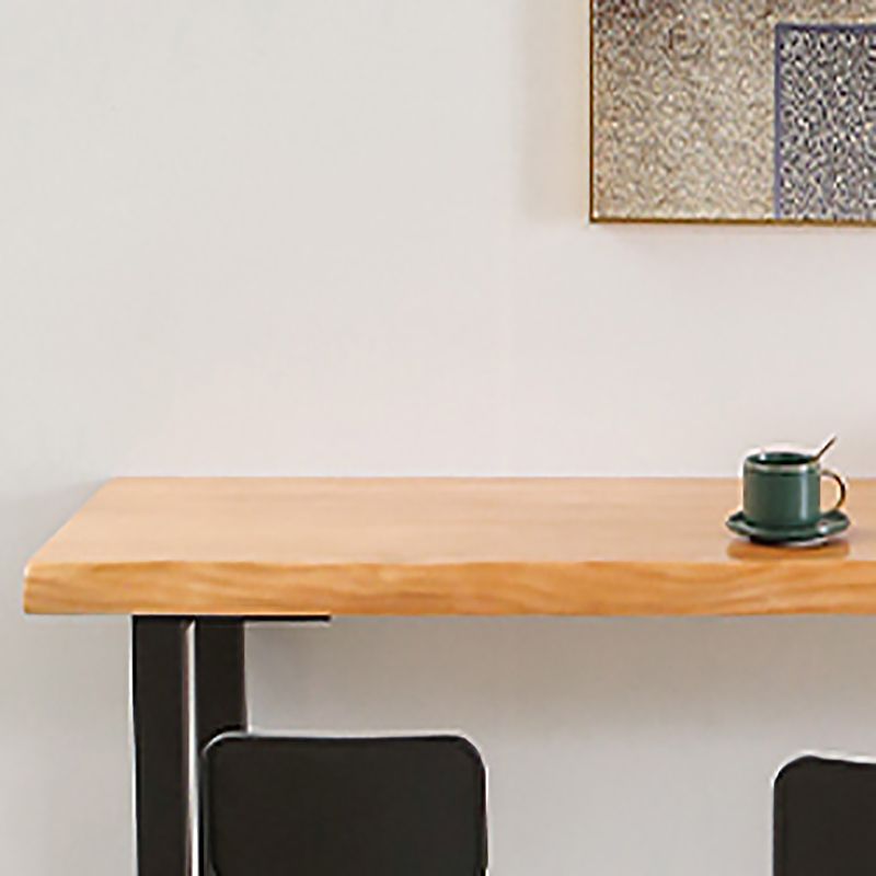 Rectangle Solid Wood Bar Table Sled Base Dining Table for Kitchen Living Room