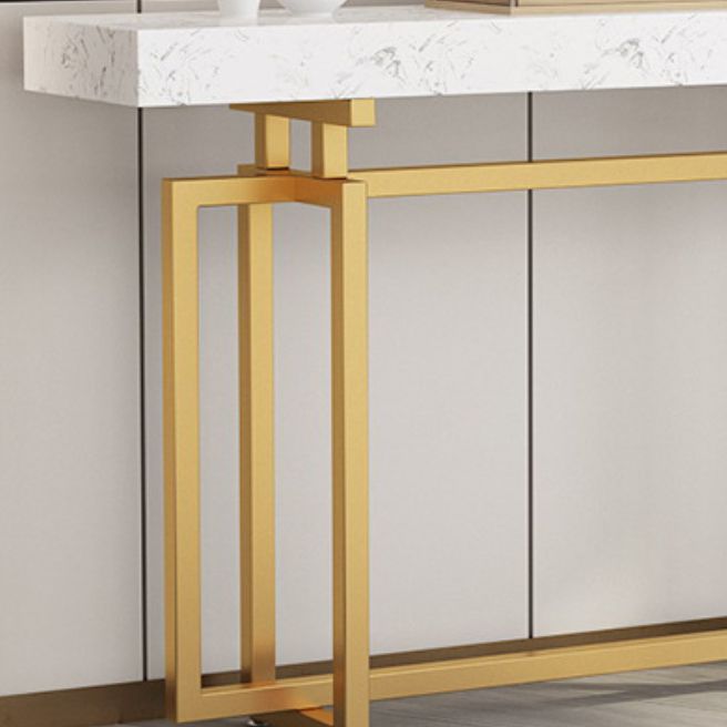 31.5" High Sofa Console Table with Marble Top Console for Hall