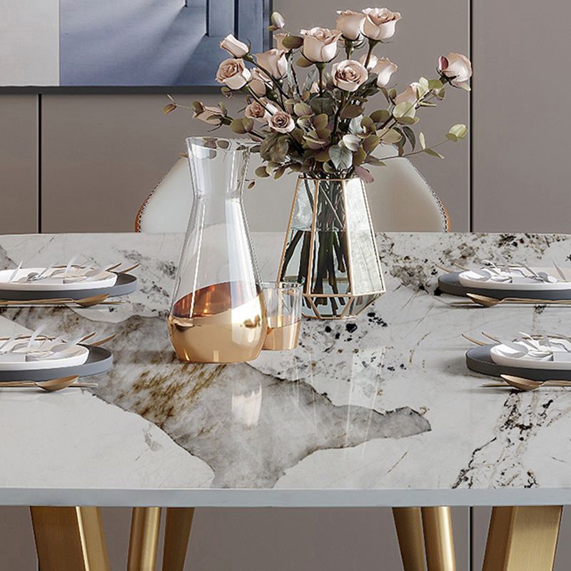 Glam 1/2/7 Pieces Dining Table Set with Sintered Stone Top Stainless Steel Dinette Set