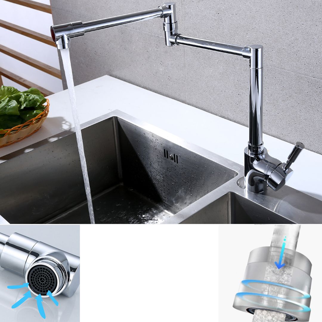 Modern Faucet 1-Handle 1-Hole Brass Single Level Low Profile Pot Filler Kitchen Faucet