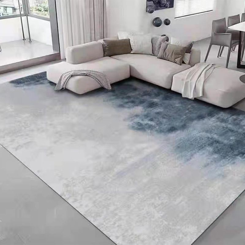 Gray Simple Rug Polyester Graphic Indoor Rug Washable Rug for Drawing Room