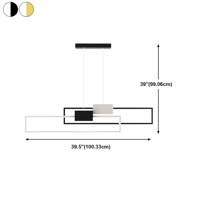 Linear Shape Island Lights Contemporary Style Metal 4 Light Island Pendant Lights