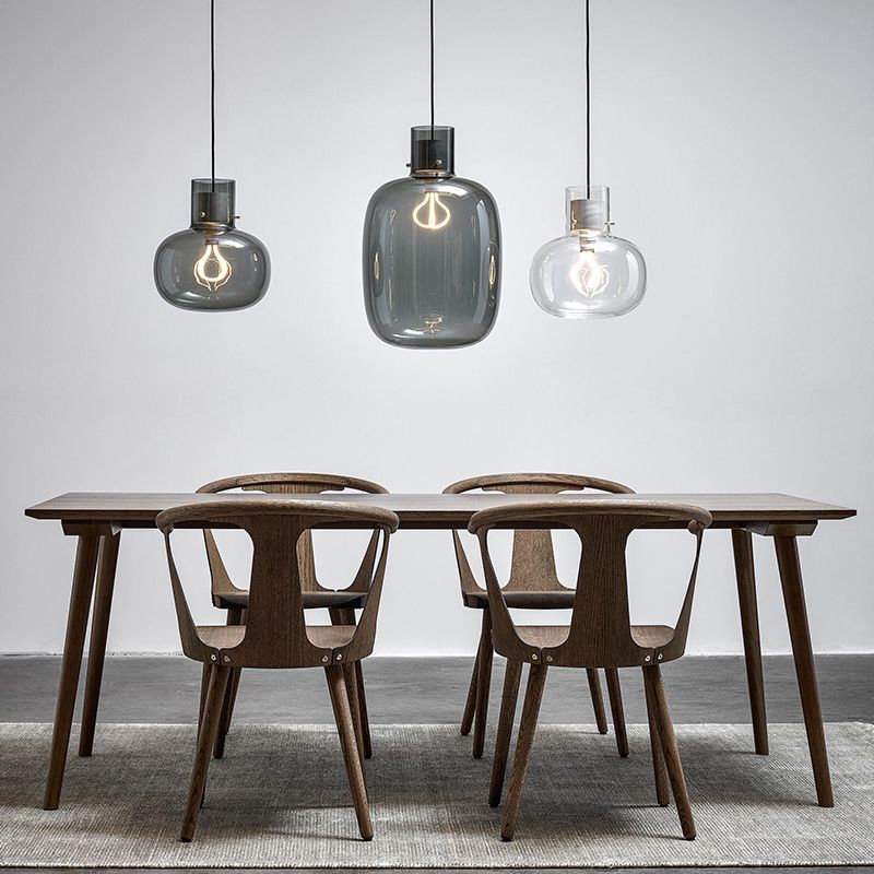 Luce a sospensione a tamburo di vetro in stile moderno in stile creativo lampada sospesa per spazi interni