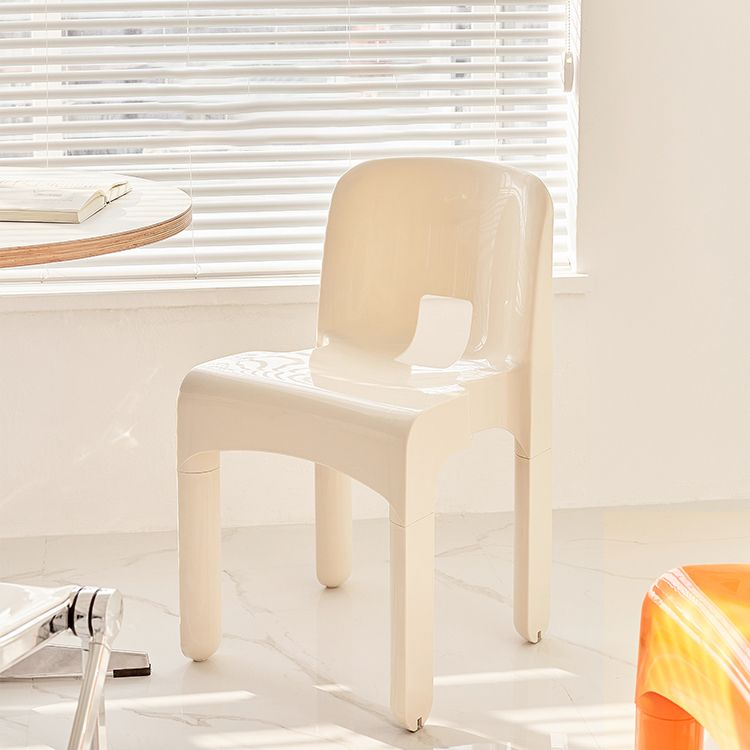 Modern Armless Dining Chair Open Back Side Plastic Chair for Restaurant